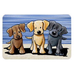 Flexible KiniArt Labrador Beach Trio Flexi Magnet