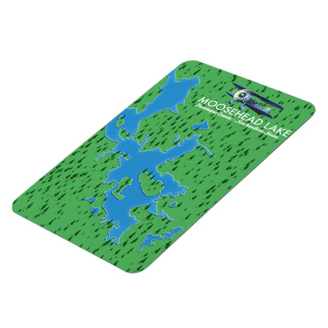 Flexible Lac Moosehead, carte de Piscataquis County Magnet (Côté Gauche)