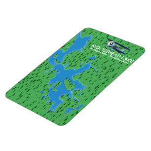 Flexible Lac Moosehead, Piscataquis Carte du Comté Magnet