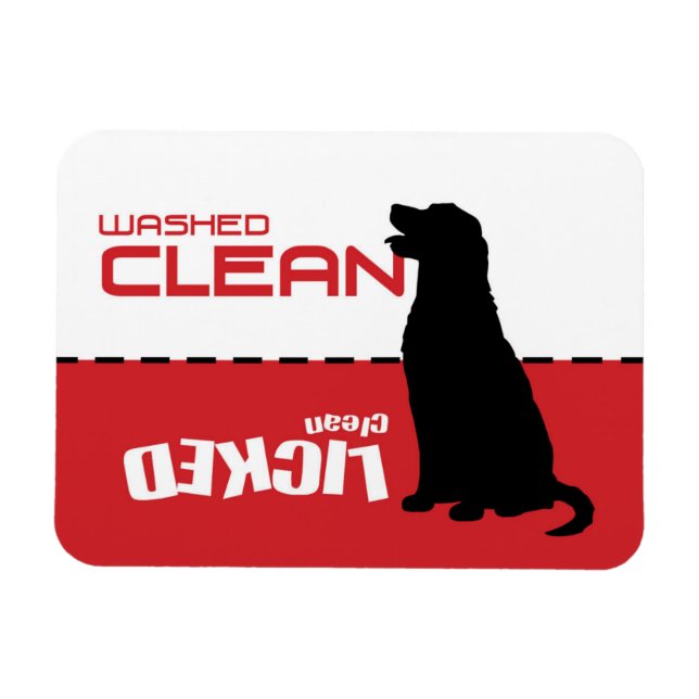 Flexible Lave-vaisselle Golden Retriever Magnet - Nettoyé (Horizontal)