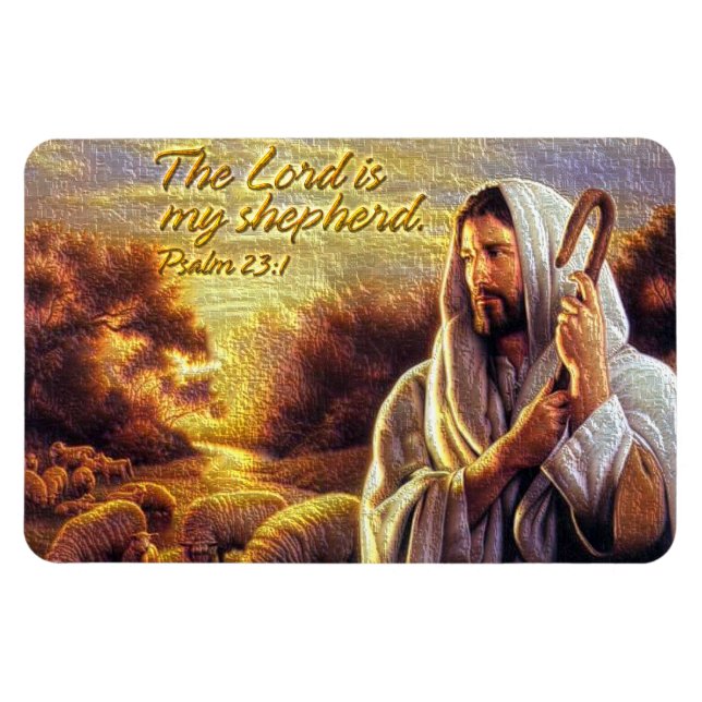 Flexible Le Seigneur est mon berger Psaume 23:1 Magnet Prem (Horizontal)