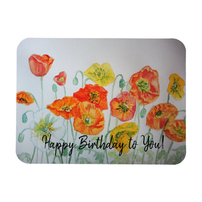 Flexible Les Pépites d'Orange Aquarelle Joyeux Magnet d'Ann (Horizontal)