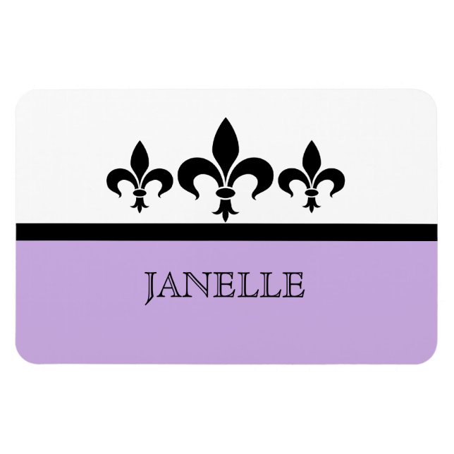 Flexible Lilac Swanky Fleur De Lis Flexi Magnet (Horizontal)