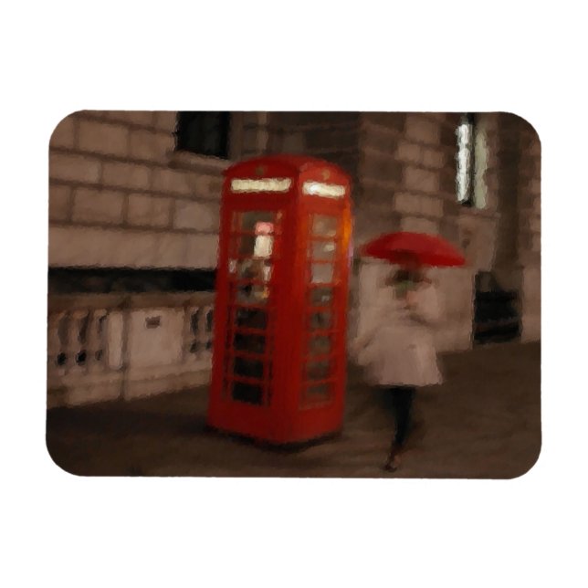 Flexible Londres - Rainy Day Phone Box - Umbrella Magnet (Horizontal)