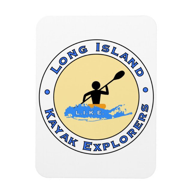 Flexible Long Island Kayak Explorateurs Magnet de voiture (Vertical)