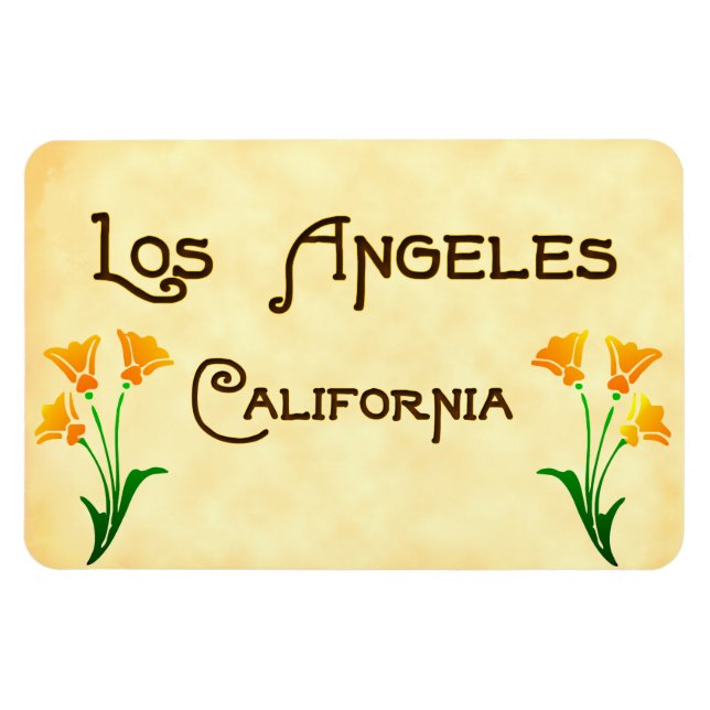 Flexible Los Angeles California Poppies Magnet (Horizontal)