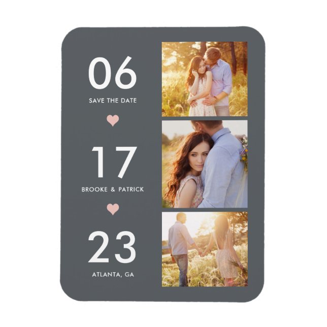 Flexible Lovely Date EDITABLE COLOR Save The Date Magnet (Vertical)