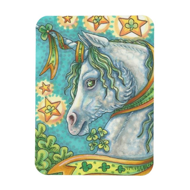 Flexible Lucky Irish Unicorn ST. PATRICK'S DAY MAGNET (Vertical)
