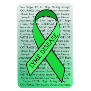 Flexible Lyme Maladie Sensibilisation Ribbon Vert Magnet