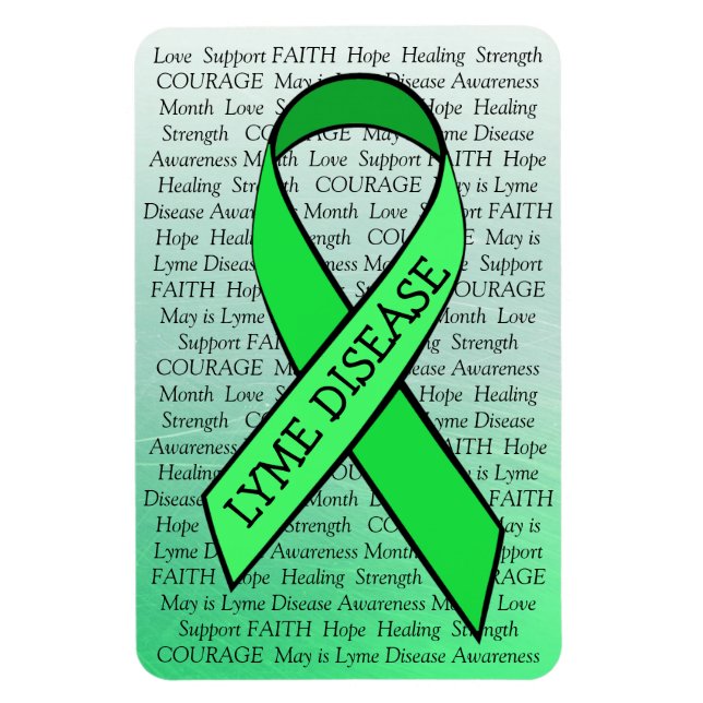 Flexible Lyme Maladie Sensibilisation Ribbon Vert Magnet (Vertical)