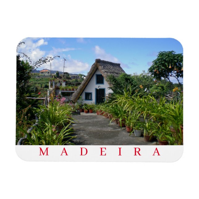 Flexible Madeira Santana traditional house fridge magnet (Horizontal)
