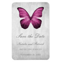 Magenta Butterfly Save the Date Magnet