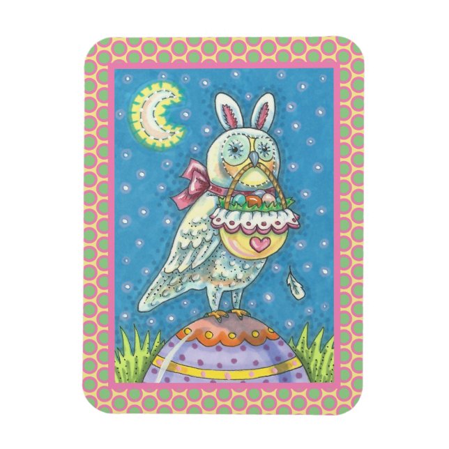 FLEXIBLE MAGIC OWL & EASTER BASKET, MAGNET OISEAU DE VACANC (Vertical)