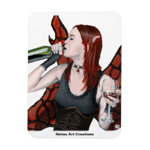Flexible Magique Fée Boire Vin Imaginaire Art Magnet