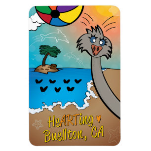 Flexible Magnet Art - Ostrich Photobomber - Buellton.Art