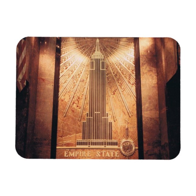 Flexible Magnet avec Empire State Building Plaque Photo (Horizontal)