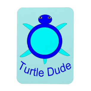 Flexible Magnet bleu clair Turtle Dude