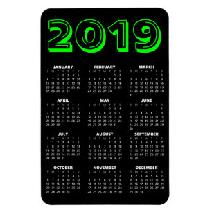 Flexible Magnet Calendrier 2019 - Noir et Vert