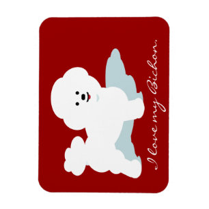 Flexible Magnet d'amour de Bichon en rouge