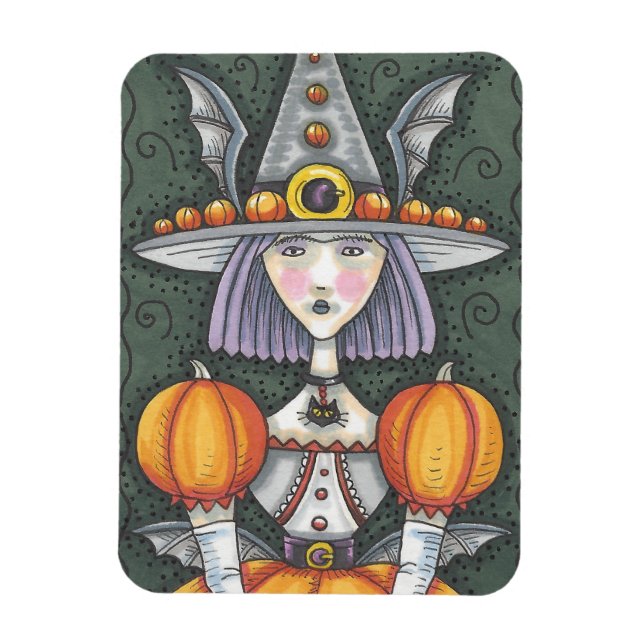FLEXIBLE MAGNET D'ART DE FOLK HALLOWEEN, CITROUILLE GOTHIQU (Vertical)