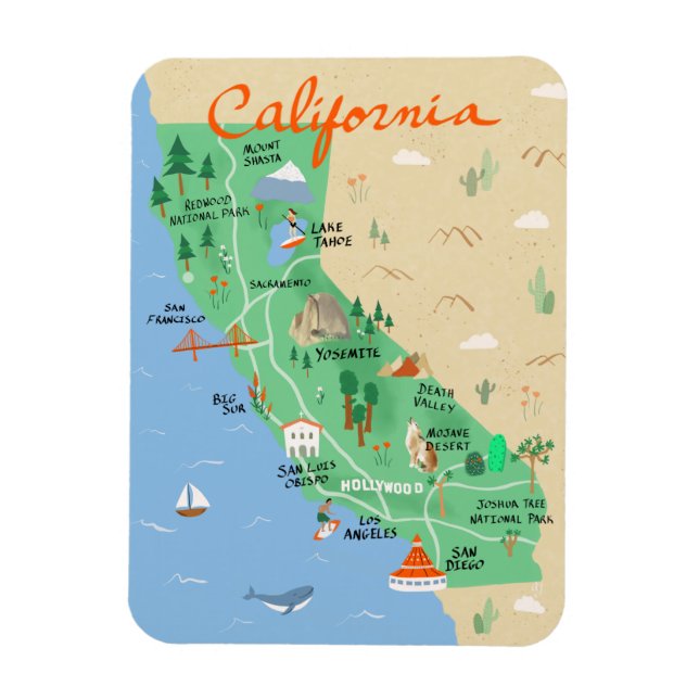 Flexible Magnet de cartes de Californie (Vertical)