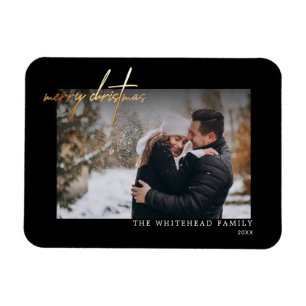 Flexible Magnet de cartes noires Joyeux d'or simple