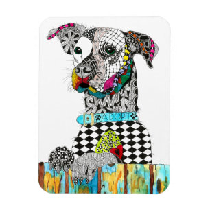 Flexible Magnet de chien mignon et coloré 3"x4"