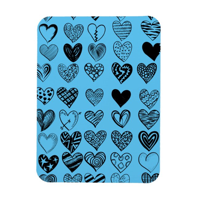 Flexible Magnet de dessin adorable de coeur noir (Vertical)