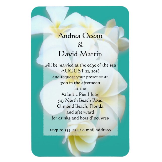 Flexible Magnet de Faire-part de mariage Blue Lagoa Plumeri (Vertical)