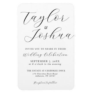 Flexible Magnet de Faire-part de mariage de calligraphie mo