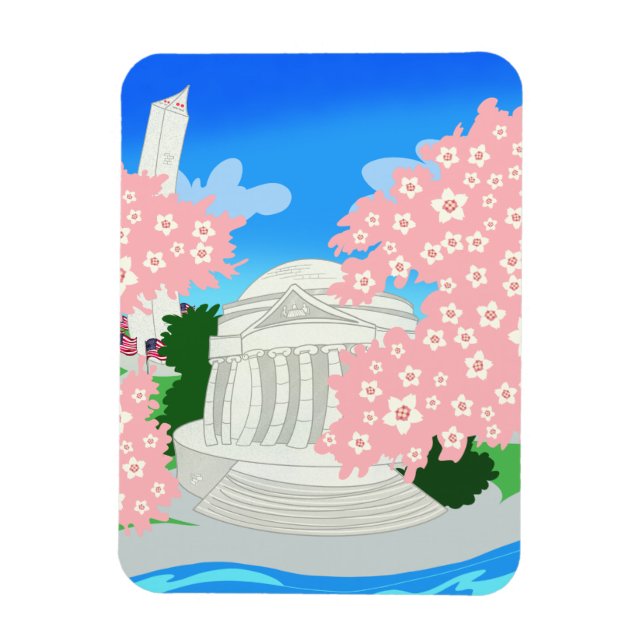 Flexible Magnet de fleurs de cerisiers de Washington DC (Vertical)