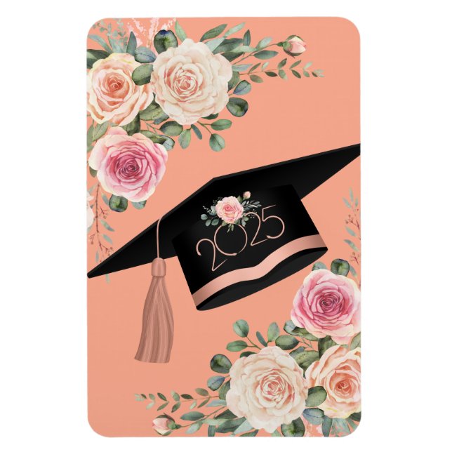 Flexible Magnet de graduation Floral 2025 (Vertical)