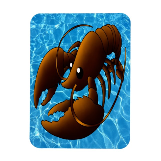 Flexible Magnet de homard orange mignon (Vertical)