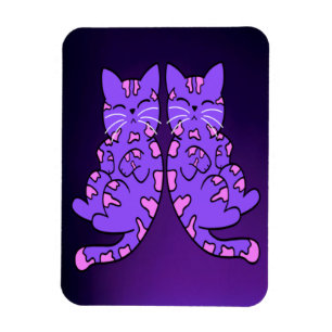 Flexible Magnet de jumeaux de Kitten violet