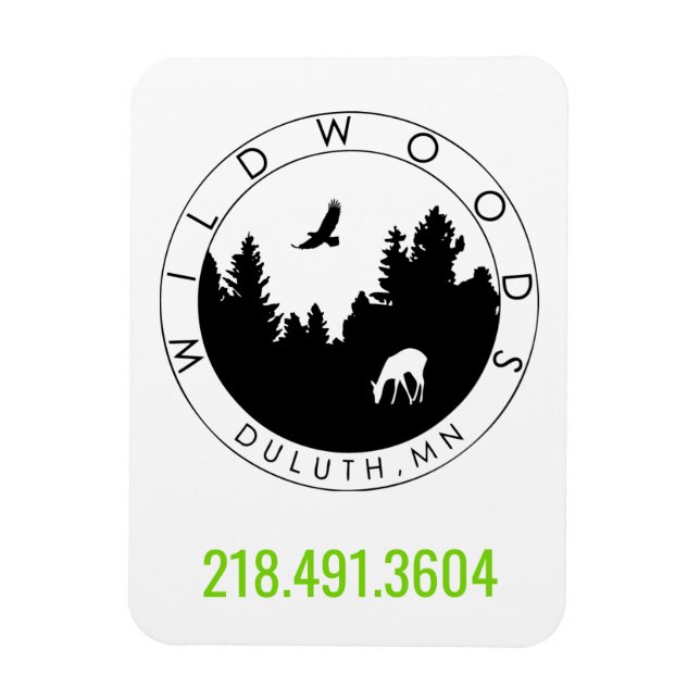 Flexible Magnet de logo Wildwoods avec numéro de téléphone (Vertical)