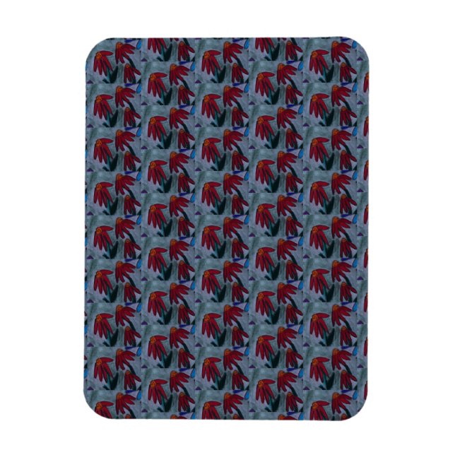 Flexible Magnet de marguerites rouges (Vertical)