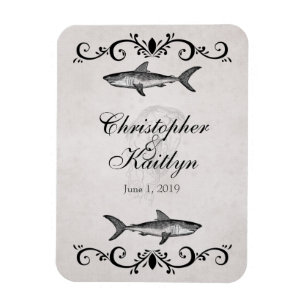 Flexible Magnet de Mariage personnalisé de requins et médus