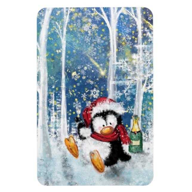 Flexible Magnet de Noël Joyeux pingouin - Amusant (Vertical)
