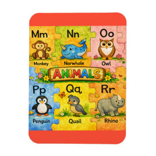 Flexible Magnet de réfrigérateur Alphabet Animal M-R pour p