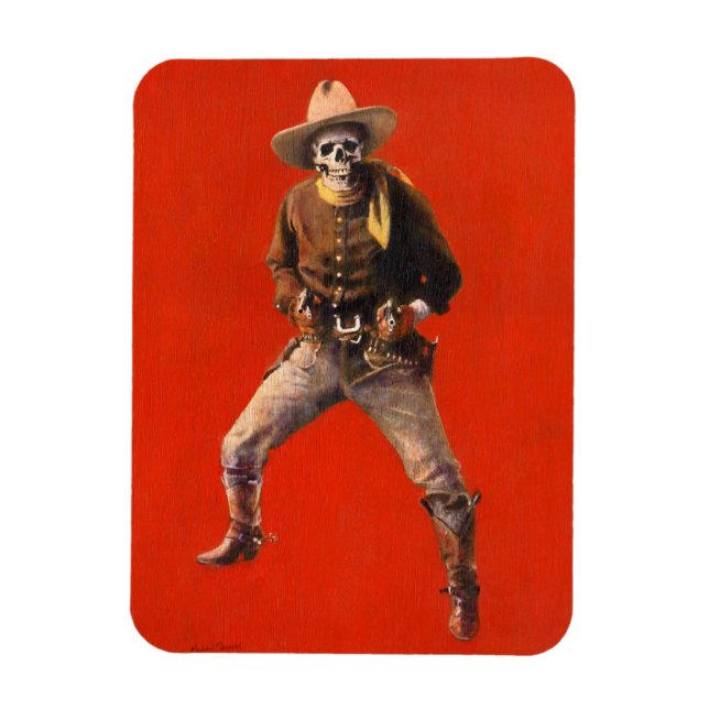 Flexible Magnet de réfrigérateur vintage Skeleton Cowboy Fl (Vertical)