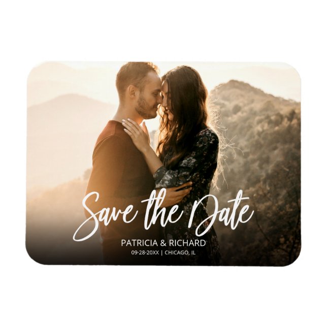 Flexible Magnet de sauvegarde de date de mariage à script m (Horizontal)