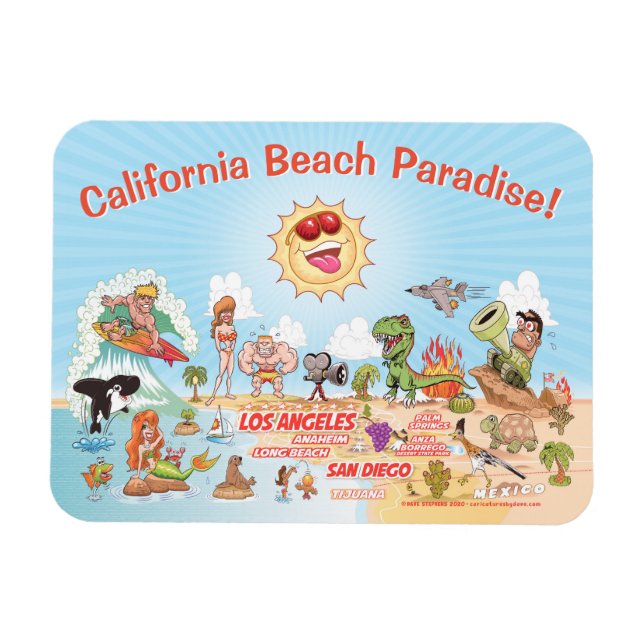 Flexible Magnet de souvenirs de Californie du Sud (Horizontal)