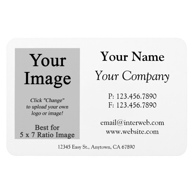 Flexible Magnet de style Carte de visite de logo personnali (Horizontal)