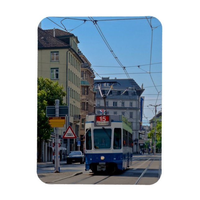 Flexible Magnet de tramway bleu de Zurich (Vertical)