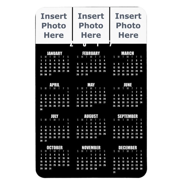 Flexible Magnet du calendrier 2017 - Photo Collage Modèle (Vertical)