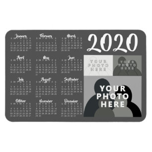 Flexible Magnet du calendrier 2020 - 3 photos personnalisée