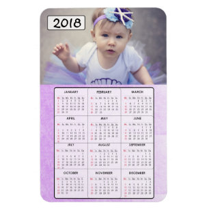 Flexible Magnet du calendrier photo de famille de violet 20