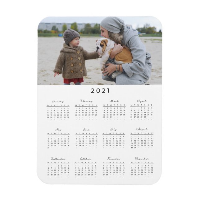Flexible Magnet du calendrier photo moderne 2021 (Vertical)