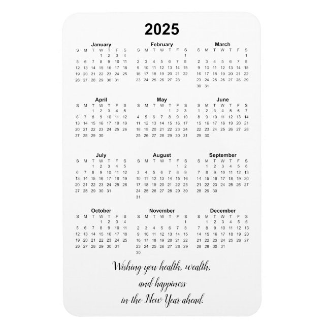 Flexible Magnet mensuel du calendrier 2025 avec devis (Vertical)