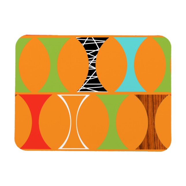 Flexible Magnet Motif orange moderne du milieu du siècle (Horizontal)